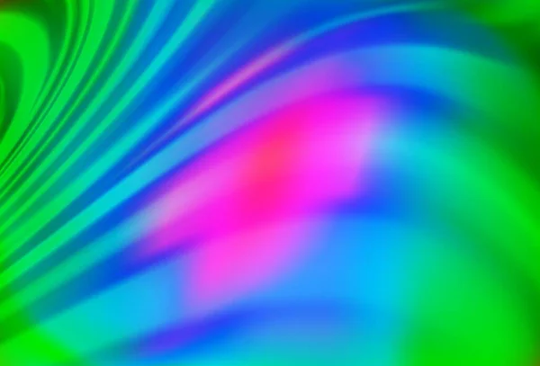 Helles Mehrfarbiges Regenbogen Vektormuster Mit Gekrümmten Kreisen Leuchtende Schiefe Illustration — Stockvektor