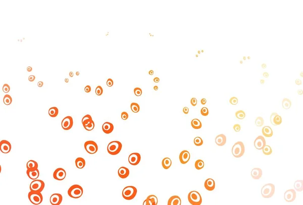 Светло Желтый Оранжевый Векторный Узор Сферами Размытые Пузыри Абстрактном Фоне — стоковый вектор