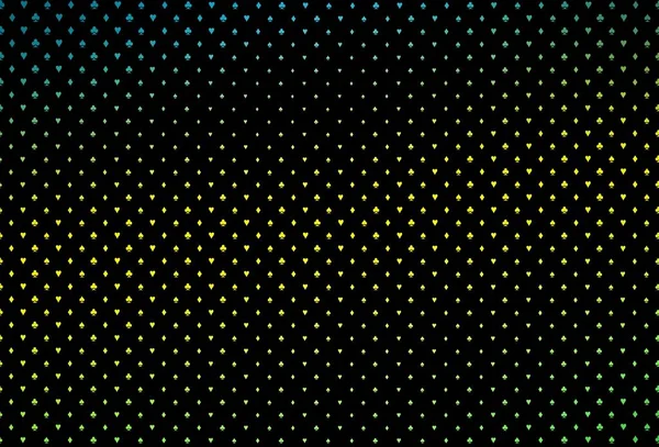 Dunkelgrüne Gelbe Vektorhülle Mit Glücksspielsymbolen Verschwommenes Dekoratives Design Von Herzen — Stockvektor