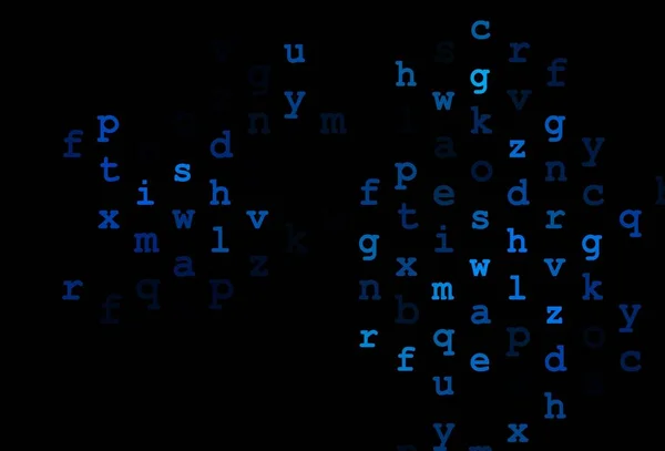 Abc文字で濃い青のベクトルテクスチャ 白い背景にグラデーションのある色のアルファベット記号 大学の広告のためのスマートデザイン — ストックベクタ