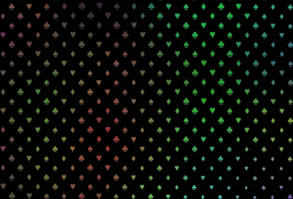 Donker Multicolor Regenboog Vector Cover Met Symbolen Van Gokken Glanzende — Stockvector