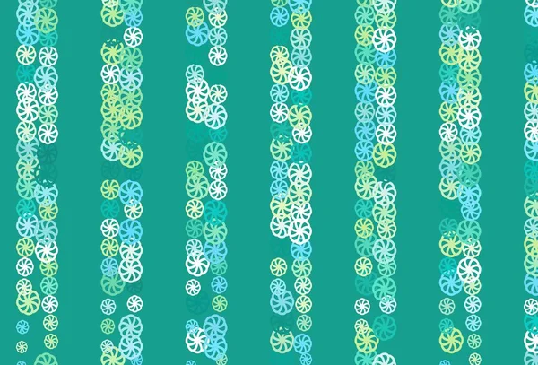 Modèle Vectoriel Vert Clair Jaune Avec Flocons Glace Illustration Abstraite — Image vectorielle