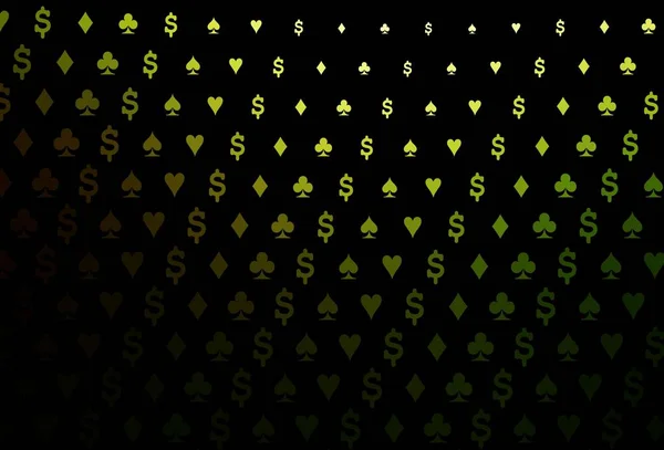 Couverture Vectorielle Vert Foncé Jaune Avec Des Symboles Jeu Design — Image vectorielle