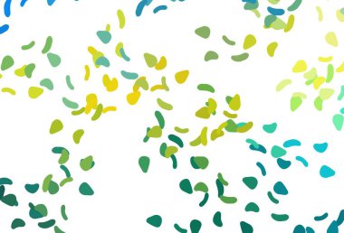 Açık mavi, rastgele şekilli sarı vektör dokusu. Rastgele şekillerle soyut tarzda dekoratif tasarım. Kartvizitiniz için modern tasarım.