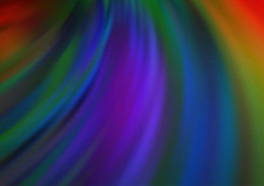 Koyu Çokrenkli, eğri kurdeleli Gökkuşağı vektör arkaplanı.