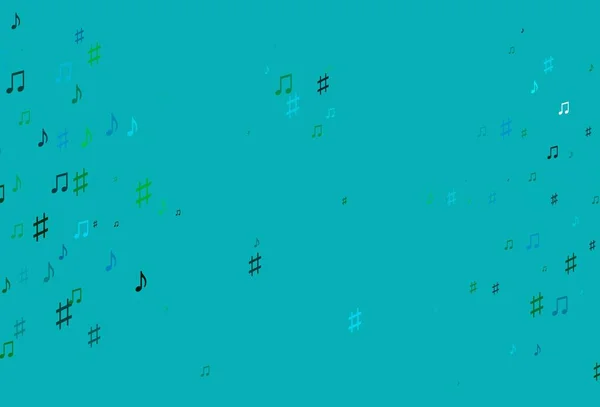Синий Зеленый Вектор Искушают Музыкальными Симфониями Декоративный Дизайн Абстрактном Стиле — стоковый вектор