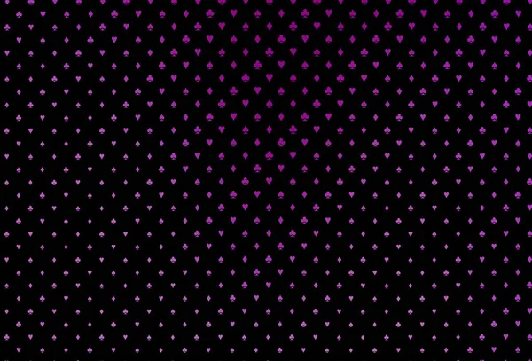 Темний Фіолетовий Вектор Картами Ілюстрація Набором Сердець Лопатей Клубів Діамантів — стоковий вектор