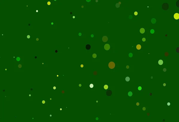 Verde Claro Fondo Vector Amarillo Con Burbujas Ilustración Con Conjunto — Archivo Imágenes Vectoriales