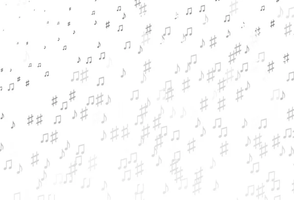 Argent Clair Motif Vectoriel Gris Avec Des Éléments Musique Illustration — Image vectorielle