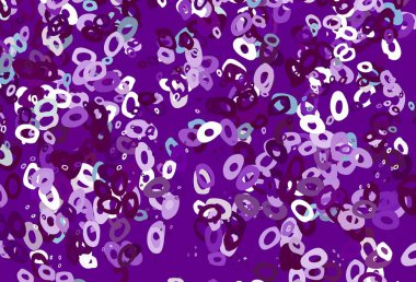 Lekeli açık mor vektör kapağı. Doğa tarzında bulanık halkaları olan güzel renkli çizimler. Posterler, afişler için tasarım.