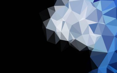 Koyu mavi vektör düşük poli kapağı.