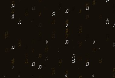Müzikal notalı açık siyah vektör dokusu. Renkli melodi sembolleri olan soyut çizimler. Fasion dergileri için şablon.