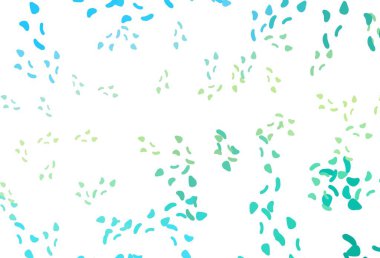 Açık mavi, kaotik şekilli sarı vektör deseni. Soyut tarzda rengarenk gradyan şekilleri olan bir resim. Bir cep telefonu için arka plan.