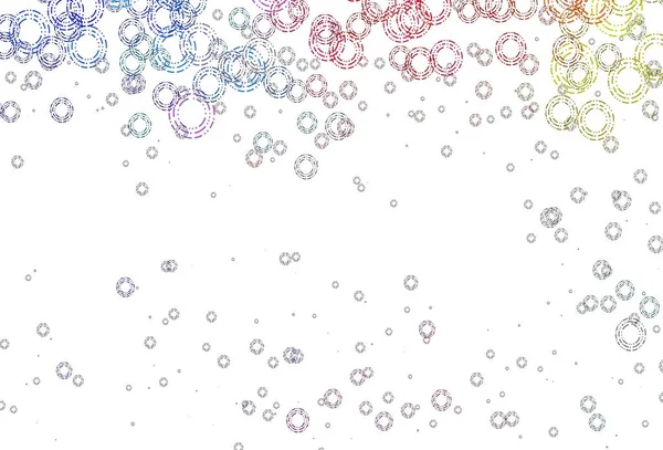 Light Multicolor Rainbow Vector Background Dots Размытые Пузыри Абстрактном Фоне — стоковый вектор