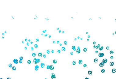 Açık mavi, küreli yeşil vektör deseni. Bulanık yağmur damlaları olan soyut bir çizim. Reklamlar, broşürler için desen.