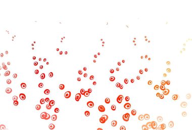 Açık Kırmızı, noktalı sarı vektör arkaplan. Doğa tarzında bulanık halkaları olan güzel renkli çizimler. Posterler, afişler için tasarım.