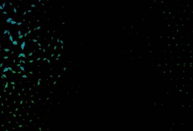 Koyu mavi, yeşil vektör el boyaması arka plan. Rengarenk yapraklı doğal bir desen. Marka kitabı için desen.