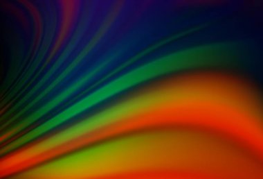 Koyu renkli, eğri daireli Gökkuşağı vektör deseni. Mermer şeklinde parlak eğri çizimler. Reklamınız, broşürleriniz, broşürleriniz için yeni bir doku..