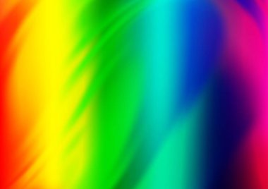 Açık Çokrenkli, eğri kurdeleli Gökkuşağı vektör arkaplanı.