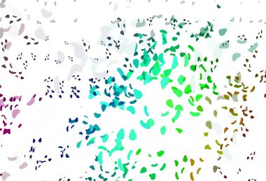 Aydınlık Çokrenkli, soyut biçimlere sahip Gökkuşağı vektör arkaplanı. Modern tarzda değişen renkli kaotik formlar. İşiniz için en iyi akıllı tasarım.