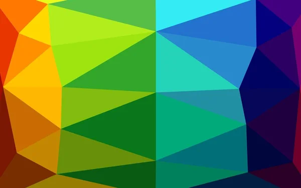 Mörk Flerfärgad Rainbow Vektor Polygon Abstrakt Bakgrund — Stock vektor