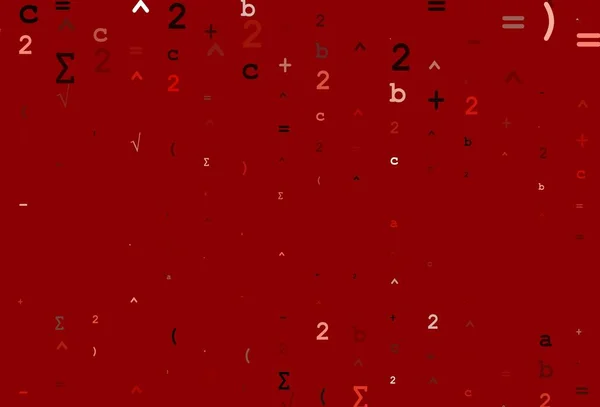 Textura Vectorial Rojo Claro Con Símbolos Matemáticos Diseño Borroso Estilo — Vector de stock