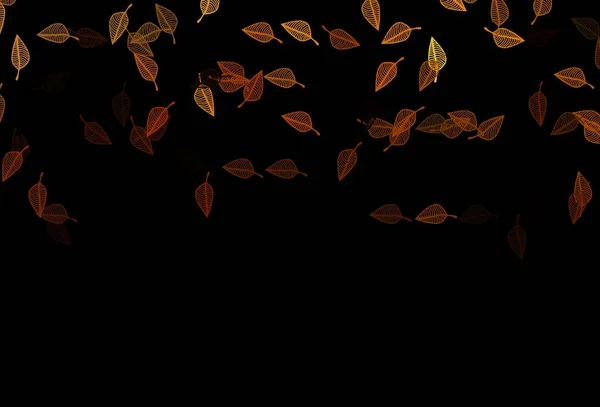 Dark Orange Vector Sketch Layout Pattern Gradient Colorful Leaves Natural — ストックベクタ