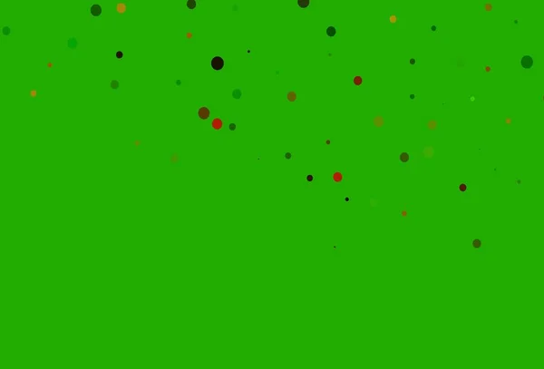 Hellgrünes Rotes Vektormuster Mit Kugeln Abstrakte Illustration Mit Farbigen Blasen — Stockvektor