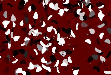 Memphis şekilli açık kırmızı vektör şablonu. Modern tarzda değişen renkli kaotik formlar. İşiniz için en iyi akıllı tasarım.