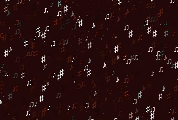 Fond Vectoriel Rouge Clair Avec Des Notes Musique Clés Musique — Image vectorielle