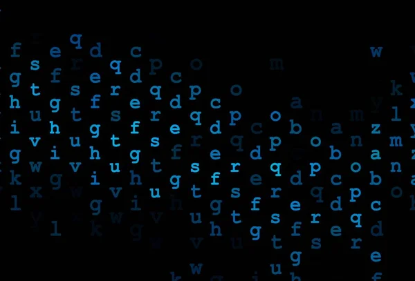 Mise Page Vectorielle Bleu Foncé Avec Alphabet Latin Illustration Abstraite — Image vectorielle