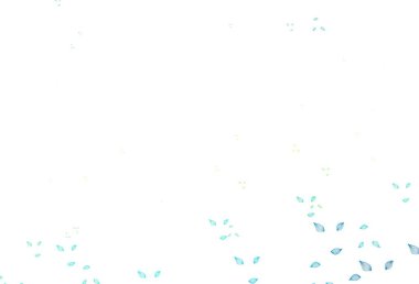 Açık mavi, sarı vektör çizim arkaplanı. Yapraklarla modern tarzda yepyeni renkli bir tasvir. İşiniz için yepyeni bir tasarım..