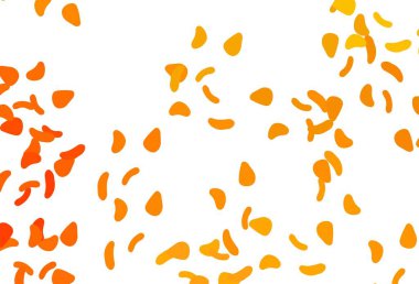 Açık sarı, Memphis şekilli turuncu vektör şablonu. Renkli rastgele şekillerle modern soyut illüstrasyon. Web siteniz için basit tasarım.