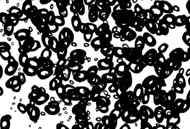 Kabarcıklı siyah ve beyaz vektör arka planı. Parlak renkli soyut çemberlerin olduğu bir resim. Güzel web siteleri için desen.