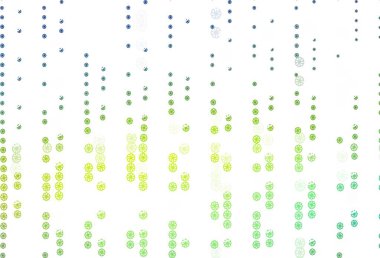 Açık mavi, üzerinde güzel kar taneleri olan sarı vektör örtüsü. Buz kristalleri ile soyut resimleme. Reklamınız, posteriniz, afişiniz için yeni yıl tasarımı.