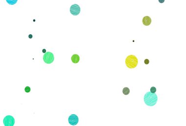 Açık mavi, noktalı sarı vektör arkaplan. Soyut arka planda bulanık kabarcıklar ve renkli gradyan. Marka kitabınız için şablon.