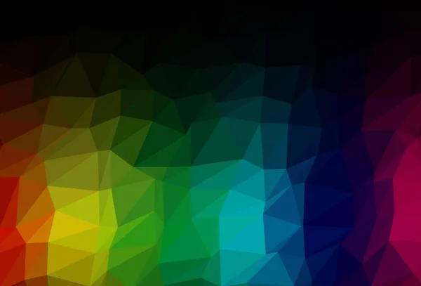 Mörk Flerfärgad Regnbågsvektor Abstrakt Mosaikmönster Trekantigt Geometriskt Prov Med Lutning — Stock vektor