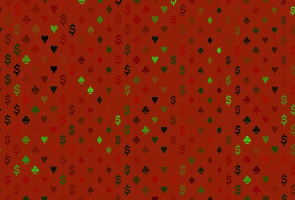 Mise Page Vectorielle Vert Foncé Rouge Avec Des Éléments Cartes — Image vectorielle