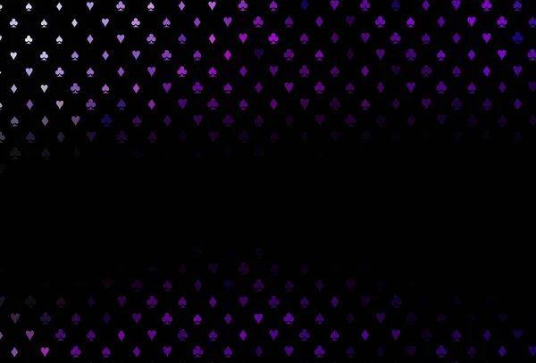 Темно Фіолетовий Векторний Візерунок Символом Карт Розмитий Декоративний Дизайн Сердець — стоковий вектор