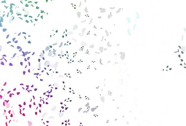 Açık renkli, gökkuşağı vektör desenli kaotik şekilli. Rastgele şekillerle soyut tarzda dekoratif tasarım. Duvar kağıtları için zarif tasarım.