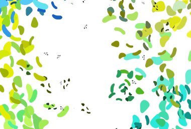 Açık yeşil, kaotik şekilli sarı vektör deseni. Renkli rastgele şekillerle modern soyut illüstrasyon. Bir cep telefonu için arka plan.