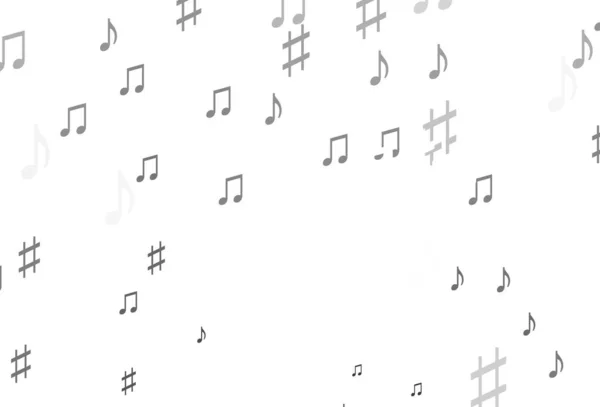 Argent Clair Motif Vectoriel Gris Avec Des Éléments Musique Illustration — Image vectorielle