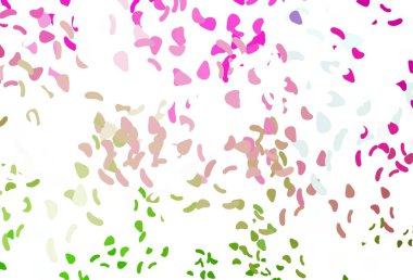 Açık pembe, soyut şekilli yeşil vektör arkaplanı. Renkli rastgele şekillerle modern soyut illüstrasyon. Kartvizitiniz için modern tasarım.