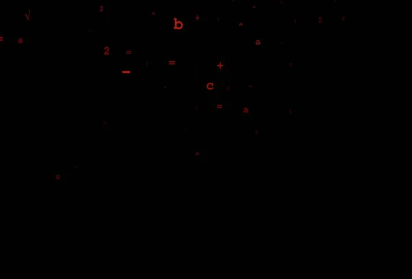 Donkerrode Vectorachtergrond Met Cijfersymbolen Illustratie Met Numerieke Symbolen Abstract Sjabloon — Stockvector