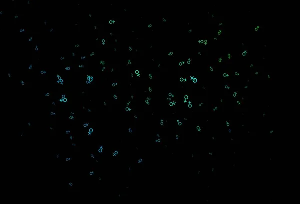 Темно Синя Зелена Векторна Текстура Чоловічими Жіночими Іконками Простий Градієнтний — стоковий вектор