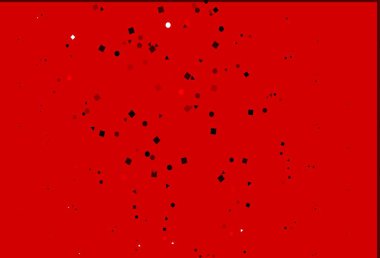 Açık kırmızı vektör, daireler şeklinde çokgen kaplamalı. Renkli daireler, üçgenler, dikdörtgenler. Reklamınız, posteriniz, afişiniz için en iyi tasarım.