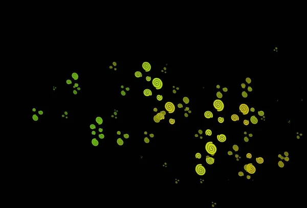 Tmavě Zelená Žluté Vektorové Pozadí Lávovými Tvary Rozmazaný Geometrický Vzorek — Stockový vektor
