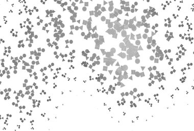 Aydınlık Gümüş, gri vektör desenli daireler çizerek çokgen. Çemberler, üçgenler ve küplerle soyut gradyan çizimi. Web siteleri için şablon kullanılabilir.