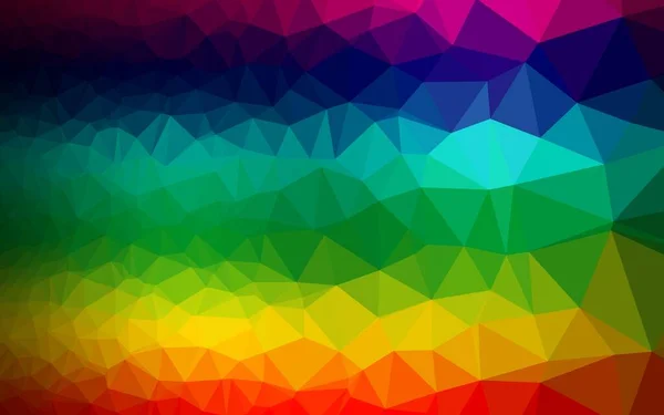 Multicolor Escuro Rainbow Vetor Polígono Fundo Abstrato —  Vetores de Stock