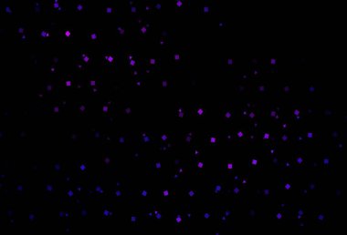 Koyu pembe, daireleri, çizgileri, dikdörtgenleri olan mavi vektör düzeni. Soyut tarzda dekoratif tasarım, çizgiler, noktalar, küplerle. Reklamlar için desen.